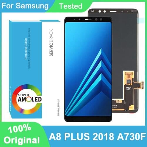 100% Original AMOLED 6.0'' Display For Samsung Galaxy A8 PLUS 2018 A730F Full LCD Touch Screen Digitizer Assembly Repair Parts