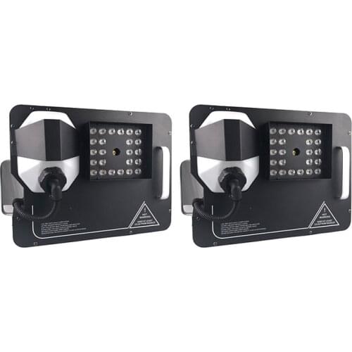 2pcs/lot 1500W RGB 3 in1 DMX LED Fog Machine Pyro Vertical Fogger Smoke Machine 24pcs RGB 3 in 1 Color LED Colorful Fog Machine