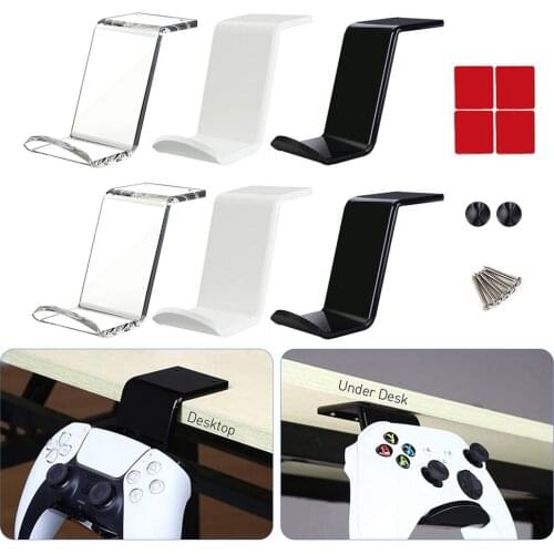 2PCS Headphone Bracket Hanger Under Desk Wall Mounted Headset Holder Hook Earphone Display Stand