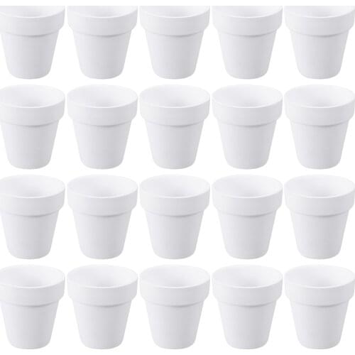 20pcs Small White Terracotta Pot Clay Ceramic Pottery Planter Cactus Flower Pots Succulent Nursery Pots with Hole (White)