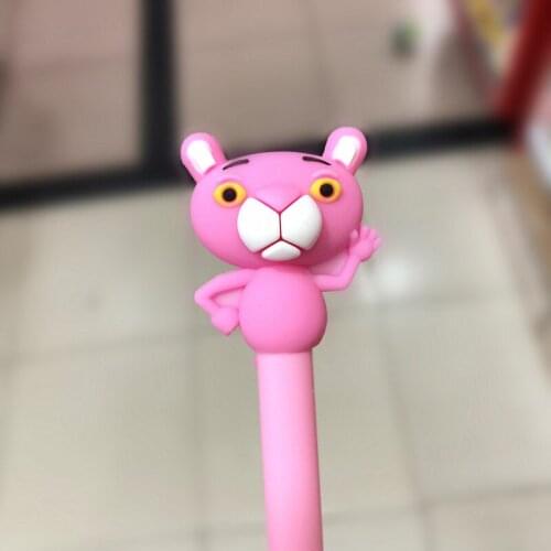 24 pcs Cartoon cartoon cute pink panther soft gum neutral pen students creative pen prizes stationery gifts