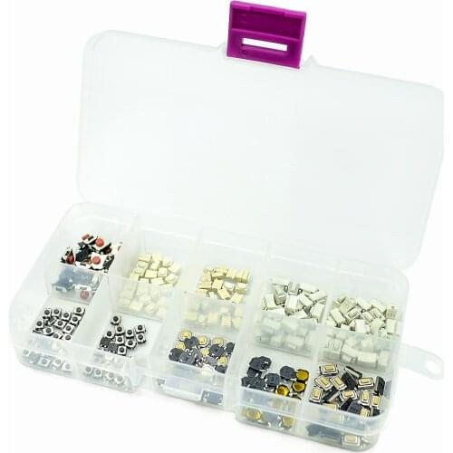 250Pcs 10-Types Tactile Push Button Switch Car Remote Control Keys Button Touch Microswitch