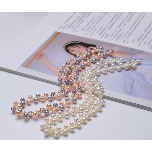 3-5mm Mini Multistrand Pearl Choker 100% Genuine Pearl Necklace Lady Freshwater Pearl Jewelry Women Gifts