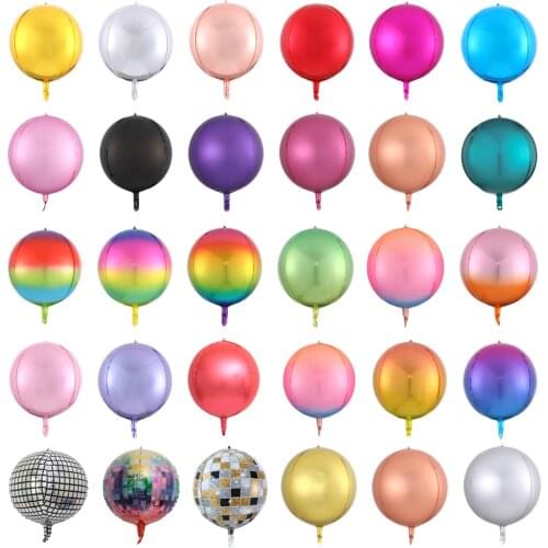 3pcs 22inch Rose Gold 4D Round Foil Balloons Gradient Color Metallic Balloons Wedding Birthday Party Decorations Helium Globos