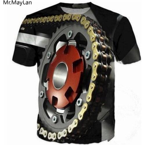 3D Print Cool Chain Gear T-shirt Men/Women Rock Crewneck Tees T shirt Hipster Streetwear Boy Tshirt 2018 Clothing Oversize 5XL
