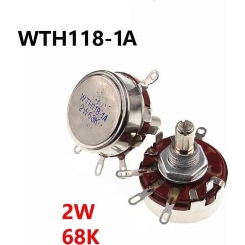 5Pcs WTH118 2W 68K Single Turn Carbon Film Potentiometer