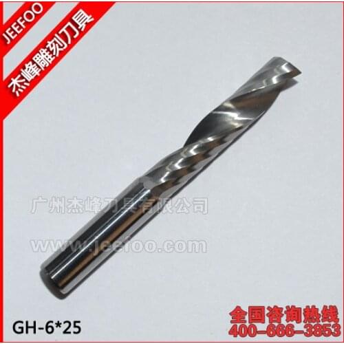 6*25mm One Flute End Milling Tools, Tungsten Steel Solid Carbide Router Bits Set for Smooth Cutting Wood