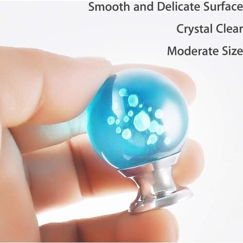Aluminum Base Drawer Cabinet Handle Cabinet Hardware Drawer Pull Furniture Handle 30mm Crystal Glass Kitchen Cabinet Handle Knob