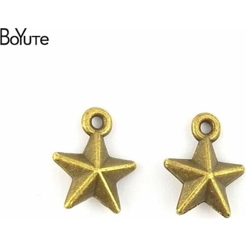 BoYuTe (100 Pieces/Lot) 12*15MM Fashion Metal Zinc Alloy Charms Star Charms for Diy Jewelry Pendant Charms Making Wholesale