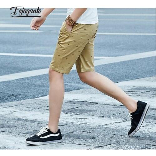 FOJAGANTO 2021 Mens Summe Loose Shorts Cotton Without Belt Five-Point Pants Casual Printed Shorts Trendy Men
