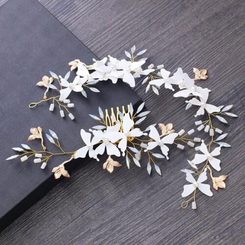 Bride Butterfly Hair Comb Headdress Handmade Beaded Headband Bridal Pan Hair Wedding Dress Accessories Wedding Jewelry