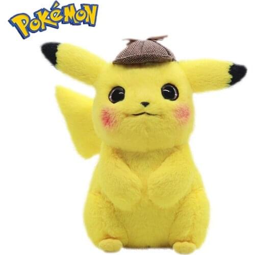 28cm Detective Pikachu Plush Toy Stuffed Dolls Cute Pokemon Movie Anime Cartoon Kawaii Animal Plush Toys For Children Girl Gift