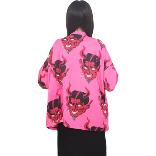 Kimono Man Japanese Cardigan Men Haori Male Yukata Devil Kimono Japan Samurai Harajuku Japanese Streetwear Clothing Shirt Obi