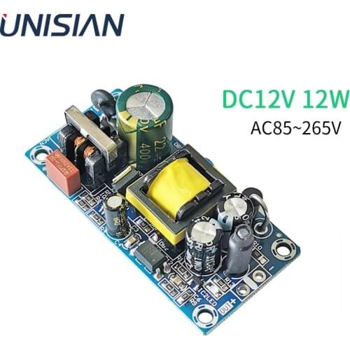 UNISIAN 12W 12V Power Supply Module AC85-264V to DC 12V 1A Switching Power Adapter AC-DC For Amplifier