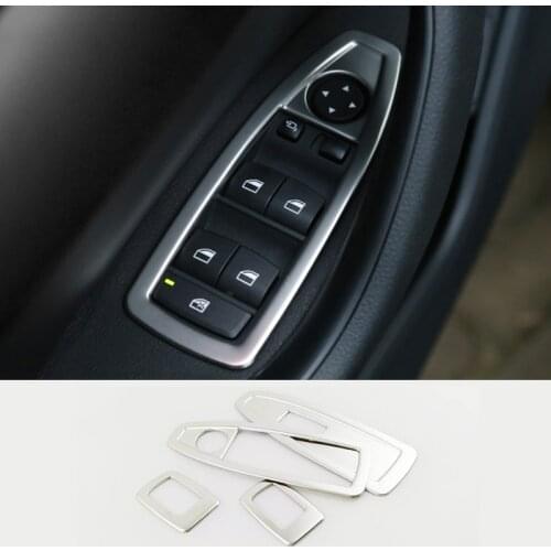 Stainless Door Window Switch Trim Cover FOR BMW 3 GT X1 1 3 4 Series F48 F20 F30 F31 F34 F36 Interior Armrest Styling Accessorie