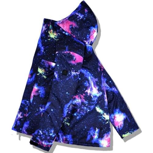 New Mens Ski Jacket Printing Starry Sky Snowboard Jacket Men Waterproof Windproof Winter Jacket Winter Warm Coat Snow Coat