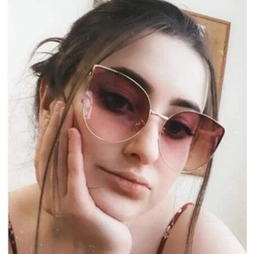 Fashion Vintage Tinted Len Sunglasses For Women Y2K Cat Eye Sun Glasses Accessories Eyeglasses Internet Celebrity Recommend