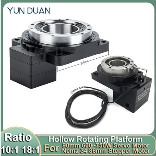 High precision Hollow Rotating Platform Planetary Reducer for 750W Servo Motor Nema34 86mm Stepper Replace DD motor Cam divider