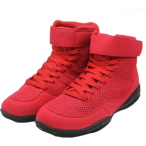 Professional Men Boxing Wrestling Shoes Lace Up Training Fighting Boots Men Rubber Outsole Breathable Combat Shoes
