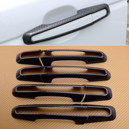 8Pcs/Set Carbon Fiber Texture Door Handle Cover Trim Frame fit for Land Rover Range Rover Sport 2014-2017