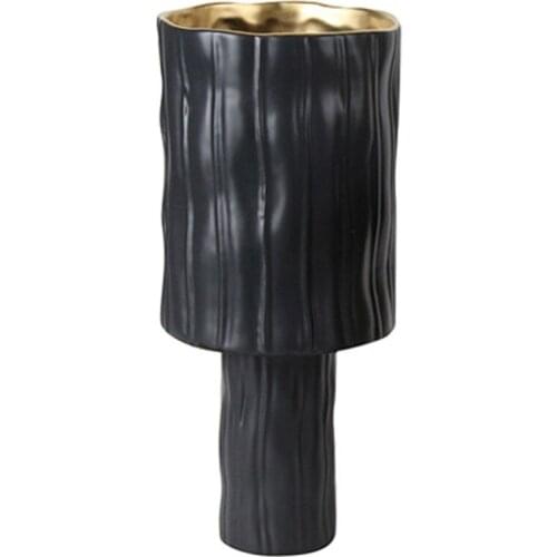 Modern minimalist ceramic black origami basin creative vase fashion Nordic Hotel model room home crafts ornaments