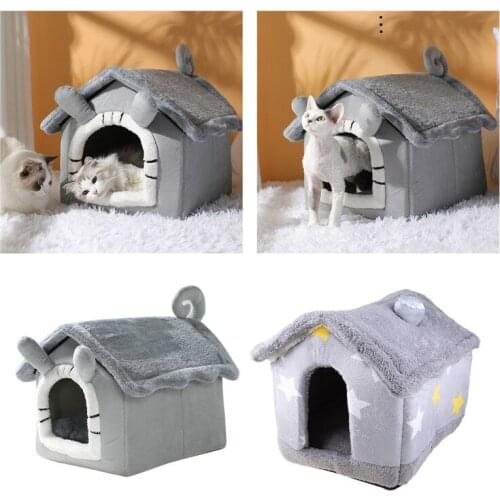 Dog Bed House Winter Warm Small Dog Teddy Cat Bed Cave Nest Sleeping Bed Removable and Washable for Cats and Dogs Pet Supplies