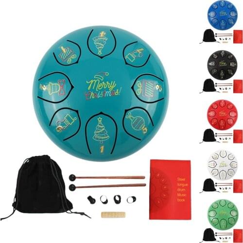 Steel Tongue Drum,6-Inches 8-Notes Ethereal Drum,Percussion Instrument Handpan Drum With Bag,Drumsticks