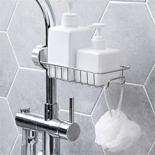 Faucet Storage Racks Adjustable Sink Rag Sponge Draining Stainless Steel Hanging Holders Kitchen Bathroom Dishes Drying Shelves