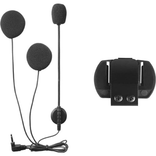 Motorcycle Helmet Intercom Stereo Headsets Bluetooth-compatible Wireless Communication Motorbike Music Microphone Clip for V4 V6