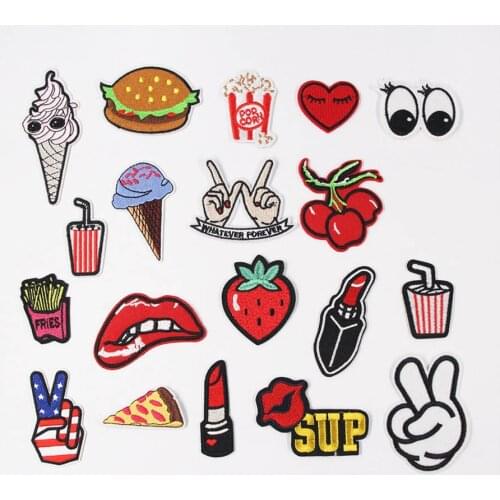 Fabric Embroidered Food Fruits Patch Cap Clothes Stickers Bag Sew Iron On Applique DIY Apparel Sewing Clothing Accessories BU163