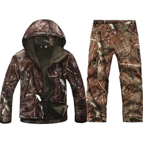 Outdoor Sport Tactical Softshell Sharkskin TAD Jacket + Pants Men Military Hunting Set Waterproof Windproof Climbing Hiking Suit