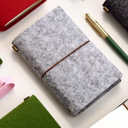 Vintage design notebook portable diary stationery travel journal wool cover travellers planner