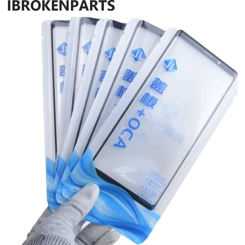 5PCS 2 in 1 Front Outer Glass with OCA Film Replacement For Samsung Galaxy S8 S9 Note 10 8 9 S10 Touch Panel Glass Lens Cover