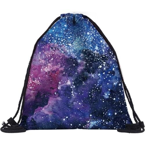 Handmade polyester Linen Storage Package Bag Drawstring Bag Travel Women Small Cloth Bag sky prints Christmas Gift pouch