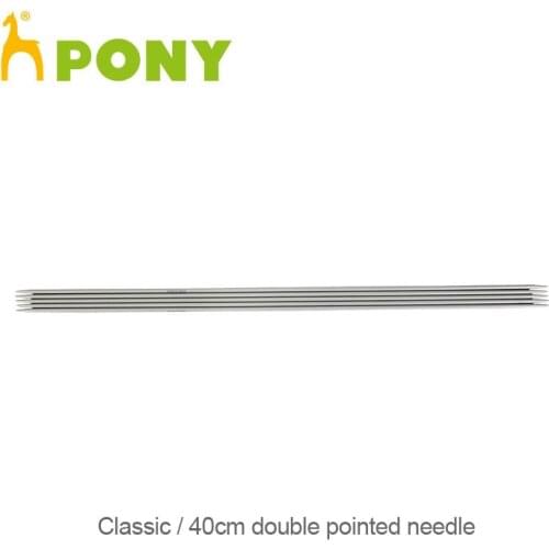 1 set Pony Classic 40 cm Aluminium And Plastic Double Pointed Knitting Needle