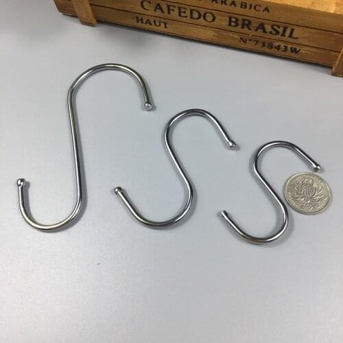 Kitchen cutlery pot clothes storage multifunctional hook stainless steel S hook 10pcs