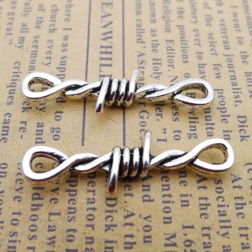 10pcs SIlver Color Tool Hemp Rope Charms "8" Knot Connoctor Pendant For DIY Handmade Jewelry Making Accessorie 34x10mm