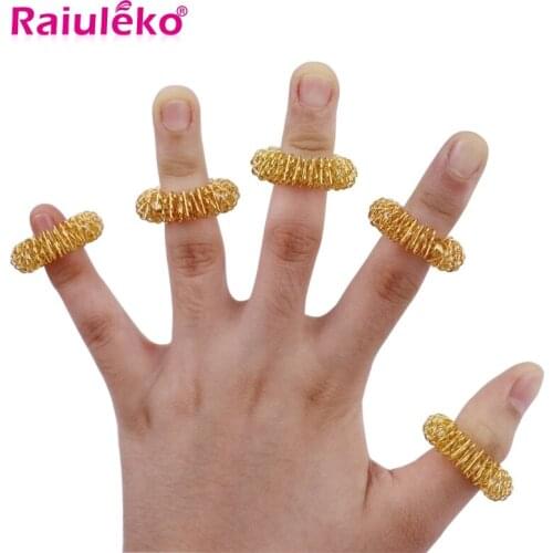 100 Pcs Finger Massage Ring Hand Pressing Health Massager Relax Body Massage Finger lose Weight Help Sleep tools