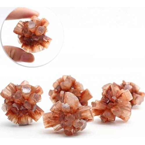 15-80g Rare Natural Orange Aragonite Quartz Mineral Crystal Cluster Shape Rough Stone Nepheline Specimen Healing Home Decor