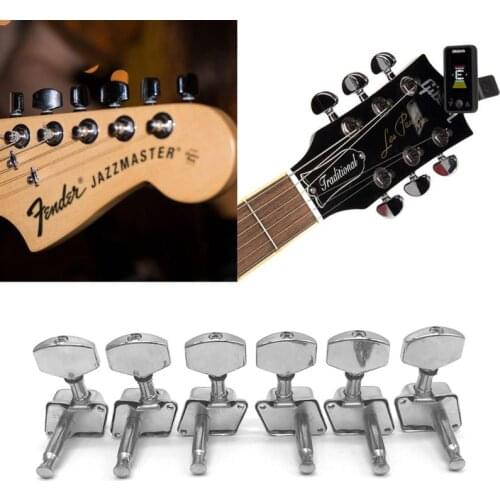 6Pcs Acoustic Guitar Machine Heads Knobs Folk Guitar String Tuning Pegs Tuner (3 Left + 3 Right)
