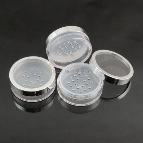 8ML Empty Plastic Loose Powder jars With Sifter Clear Small Cosmetic Jar Packaging F562