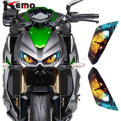For kawasaki Z1000 2014-2017 2016 Motorcycle Accessries 3D Front Fairing Headlight Sticker Guard Head light Stickers decorative