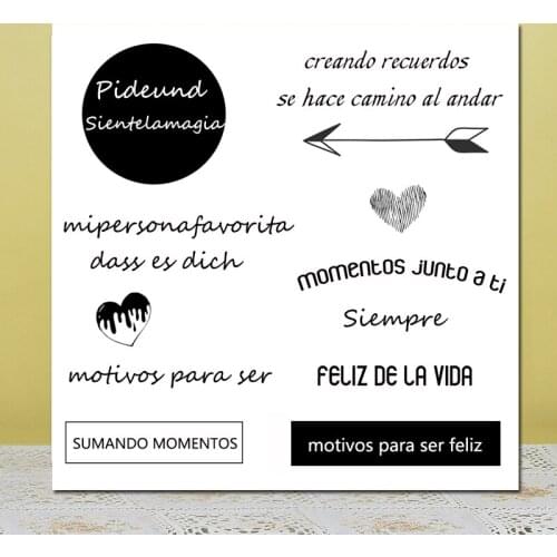 AZSG Spanish Language Clear Stamps For Scrapbooking DIY Card Making Album Silicone Decoration Crafts