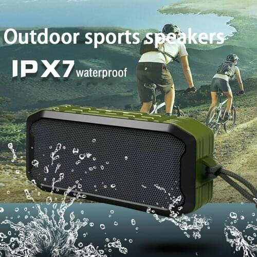Bluetooth Compatible Wireless Speaker IPX7 Outdoor Portable Speaker Support TF AUX USB Waterproof Hifi Subwoofer Sound Box