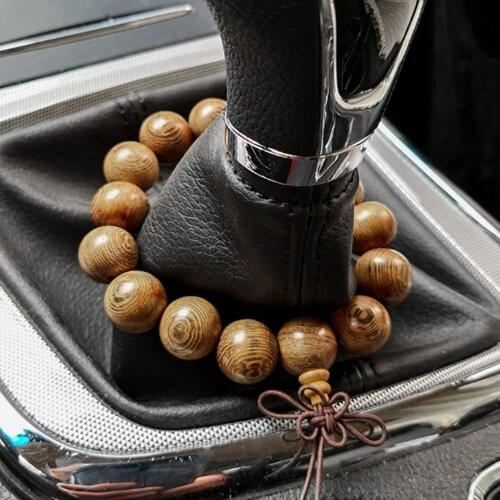 1 PC Natural Wenge Wood 18mm Beads Bracelet Mala Buddha Men Women Safe Prayer Car Interior Pendants Accessories Dropship