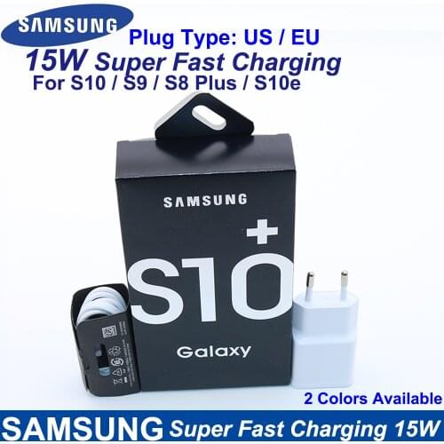 Samsung EP-TA200 Fast Charger USB Wall EU US Adapter Type C Data Cable For Galaxy S10 Plus S10 S9 S8Plus S10e 9V1.7A or 5V2A 15W