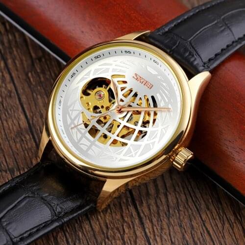 SKMEI Automatic Hollowing Mechanical Watches Waterproof Fashion Business Mens Clock Relogio Masculino 9209