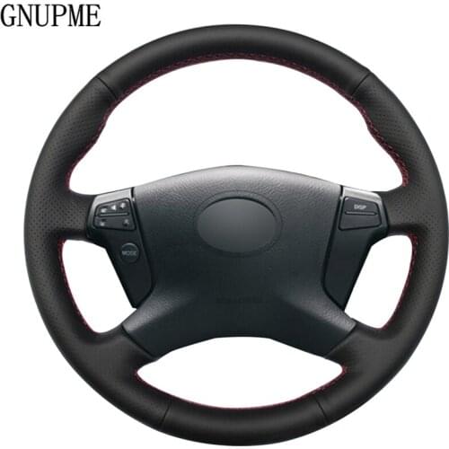 DIY Black Car Steering Wheel Cover Soft Artificial Leather Car Steering Wheel Cover for Toyota Avensis 2003-2007