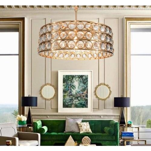 Designer chandelier atmosphere living room round crystal lamp model room Jane restaurant hotel art chandelier