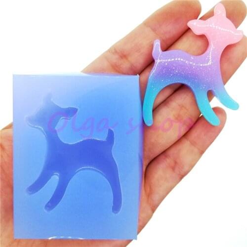 DYL775 26.1mm x 48.8mm Deer Silicone Mold Fondant Decoration Chocolate Candy Resin Animal Scrapbooking Caly